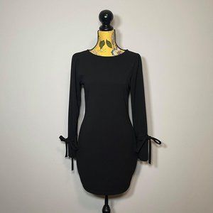 Zara Black Puff Sleeves With Ties At Wrist Dress M